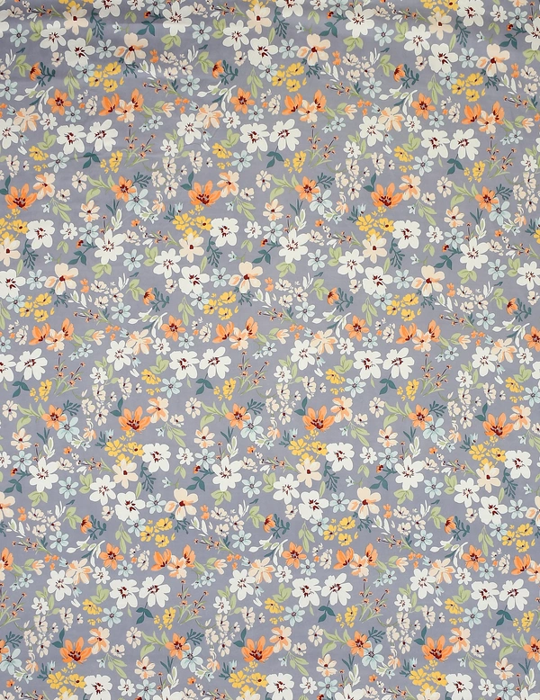 MORADO Glace Cotton King Size Bedsheet with 2 Pillow Covers with Frill (108x108, Inches) - 108x108 Inches, Grey