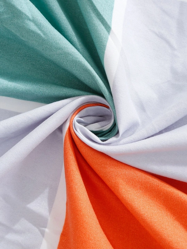 MORADO Glace Cotton 5 Pcs Quilted Bedding Set | Double Bed Size Bedsheet with 2 Pillow Covers and 2 Filled Cushions (90x100 Inches - Orange) - 90x100 Inches, Orange