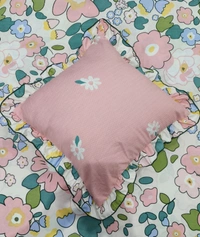 MORADO Glace Cotton 5 Pcs Frill Bedding Set | Double Bed Size Bedsheet with 2 Pillow Covers and 2 Filled Cushions (108x108 Inches - Pink) - 108x108 Inches, Pink