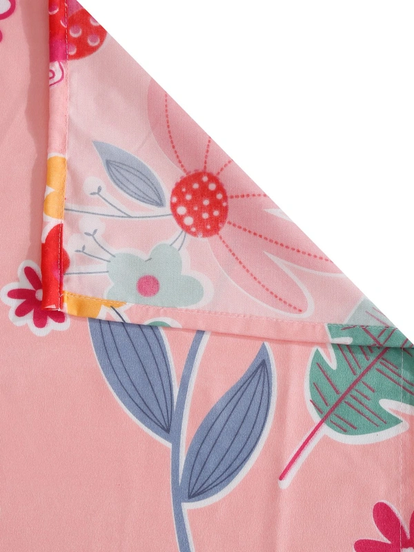 MORADO Glace Cotton 5 Pcs Frill Bedding Set | Double Bed Size Bedsheet with 2 Pillow Covers and 2 Filled Cushions (90x100 Inches - Pink) - 90x100 Inches, Pink