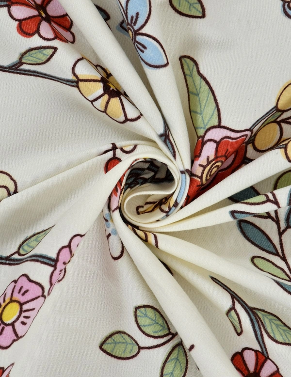 MORADO Glace Cotton 5 Pcs Frill Bedding Set | Double Bed Size Bedsheet With 2 Pillow Covers And 2 Filled Cushions (108x108 Inches - Off White) - 108x108 Inches, Offwhite