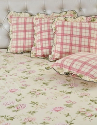 MORADO Glace Cotton 5 Pcs Frill Bedding Set | Double Bed Size Bedsheet With 2 Pillow Covers And 2 Filled Cushions (108x108 Inches - Off White) - 108x108 Inches, Off White