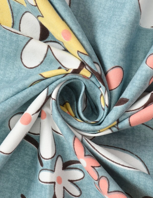 MORADO Glace Cotton 5 Pcs Frill Bedding Set | Double Bed Size Bedsheet With 2 Pillow Covers And 2 Filled Cushions (108x108 Inches - Blue) - 108x108 Inches, Blue