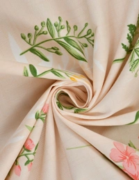 MORADO Glace Cotton 5 Pcs Frill Bedding Set | Double Bed Size Bedsheet With 2 Pillow Covers And 2 Filled Cushions (108x108 Inches - Light Peach) - 108x108 Inches, Light Peach