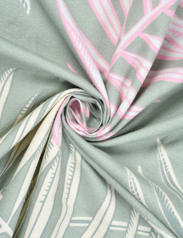 MORADO Glace Cotton 5 Pcs Frill Bedding Set | Double Bed Size Bedsheet with 2 Pillow Covers and 2 Filled Cushions (90x100 Inches - Green) - 90x100 Inches, Green