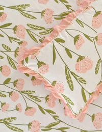 MORADO Glace Cotton 5 Pcs Frill Bedding Set | Double Bed Size Bedsheet with 2 Pillow Covers and 2 Filled Cushions (90x100 Inches - Off White) - 90x100 Inches, Offwhite