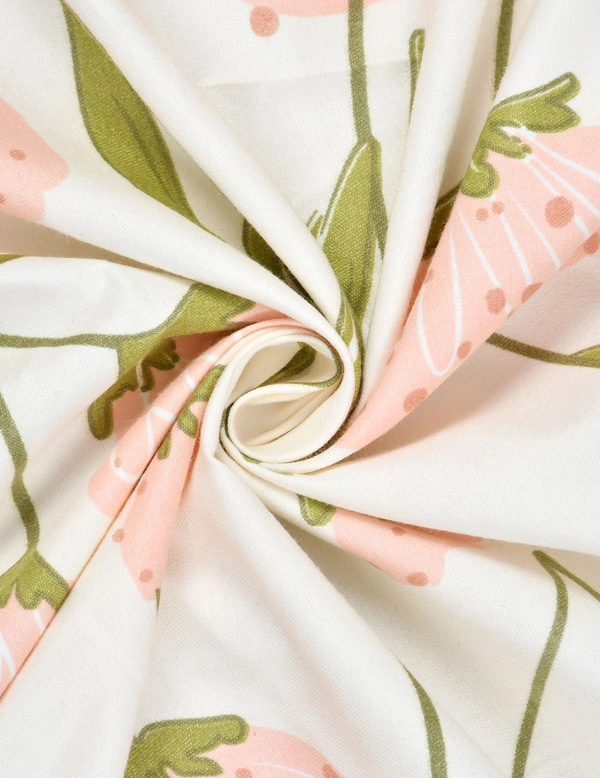 MORADO Glace Cotton 5 Pcs Frill Bedding Set | Double Bed Size Bedsheet with 2 Pillow Covers and 2 Filled Cushions (90x100 Inches - Off White) - 90x100 Inches, Offwhite