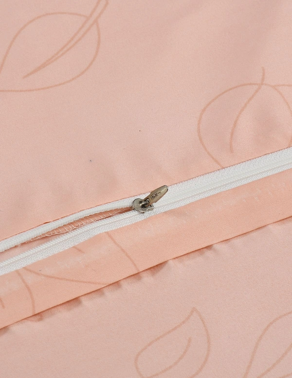 MORADO Glace Cotton Double Duvet Cover/Rajai Cover/Blanket Cover with Zipper (90x100 Inches, Peach Leaf) - 90x100 Inches, Peach