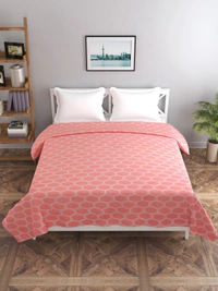 MORADO Glace Cotton Double Duvet Cover/Rajai Cover/Blanket Cover with Zipper (90x100 Inches, Carrot) - 90x100 Inches, Carrot