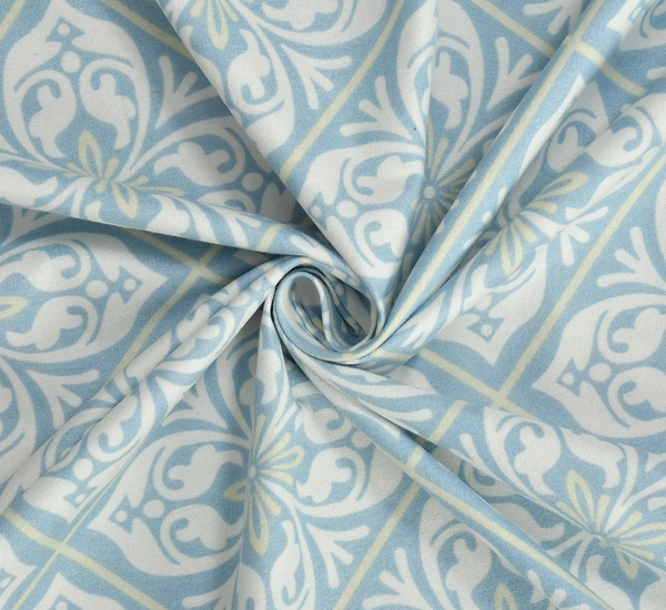 MORADO Glace Cotton Double Duvet Cover/Rajai Cover/Blanket Cover with Zipper (90x100 Inches) - 90x100 Inches, Blue