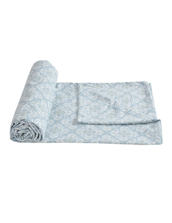 MORADO Glace Cotton Double Duvet Cover/Rajai Cover/Blanket Cover with Zipper (90x100 Inches) - 90x100 Inches, Blue