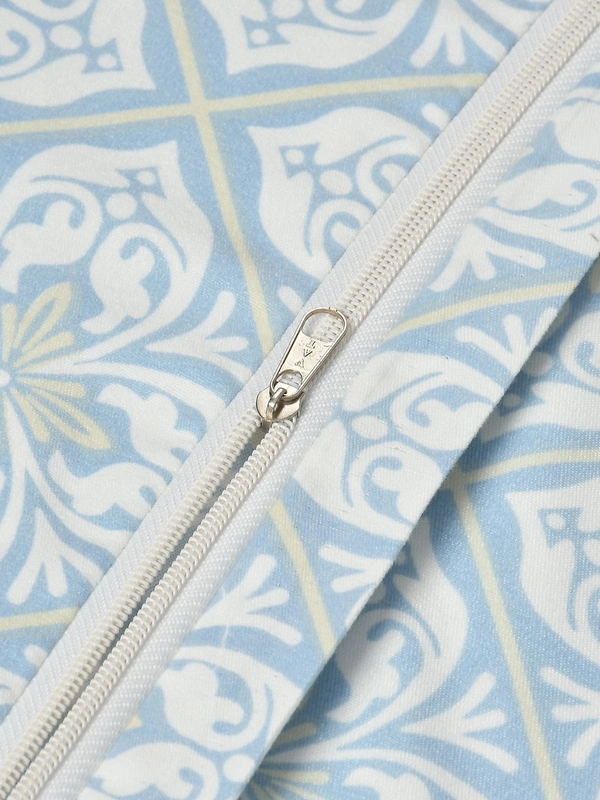 MORADO Glace Cotton Double Duvet Cover/Rajai Cover/Blanket Cover with Zipper (90x100 Inches) - 90x100 Inches, Blue