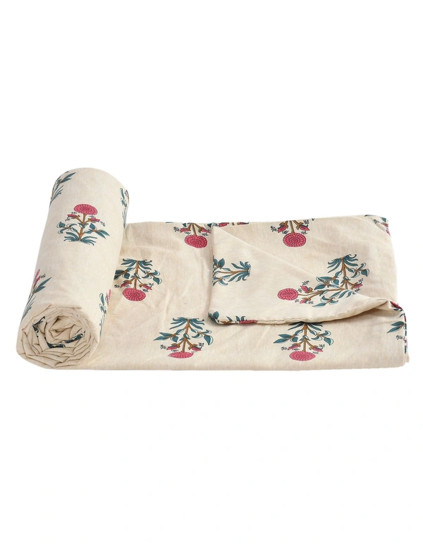 MORADO Glace Cotton Double Duvet Cover/Rajai Cover/Blanket Cover with Zipper (90x100 Inches) - 90x100 Inches, Pink