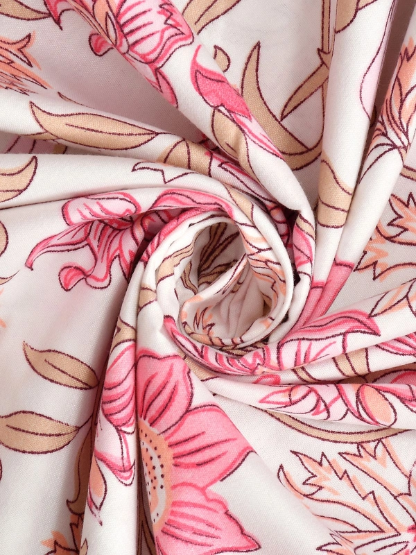 MORADO Glace Cotton Double Duvet Cover/Rajai Cover/Blanket Cover with Zipper (90x100 Inches) - 90x100 Inches, Pink