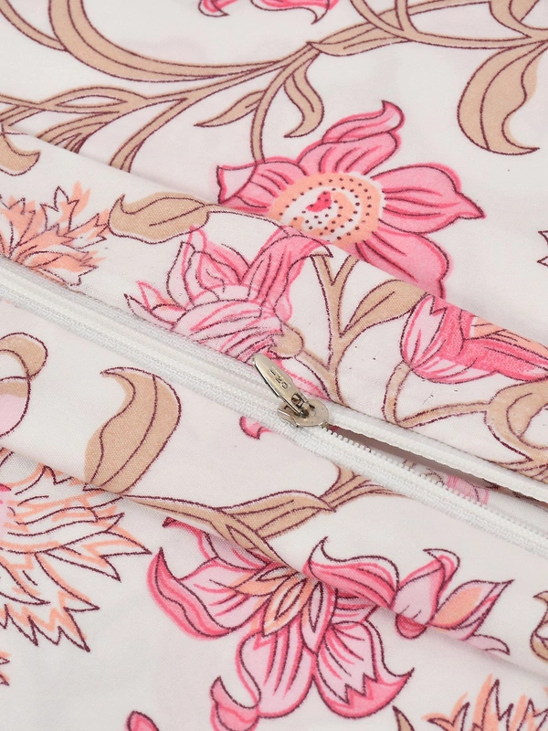 MORADO Glace Cotton Single Duvet Cover/Rajai Cover/Blanket Cover with Zipper (60x90 Inches) - 60x90 Inches, Pink