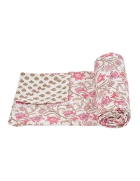 MORADO Glace Cotton Double Duvet Cover/Rajai Cover/Blanket Cover with Zipper (90x100 Inches) - 90x100 Inches, Pink