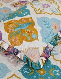 MORADO Glace Cotton Luxury Ultrasonic Printed Lightweight All Season Bedspreads/Quilted Bed Cover With 2 King Size Pillow Covers - (90x100 inches - Multicolor) - 90x100 Inches, Purple