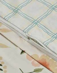 MORADO Glace Cotton Single Bed Size Reversible Duvet Cover/Quilt Cover/Rajai Cover/Blanket Cover with Zipper (60x90 Inches, Cream Green) - 60x90 Inches, Green