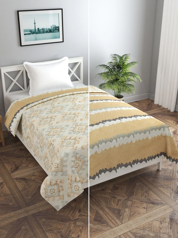 MORADO Glace Cotton Single Bed Size Reversible Duvet Cover/Quilt Cover/Rajai Cover/Blanket Cover with Zipper (60x90 Inches, Brown) - 60x90 Inches, Pink