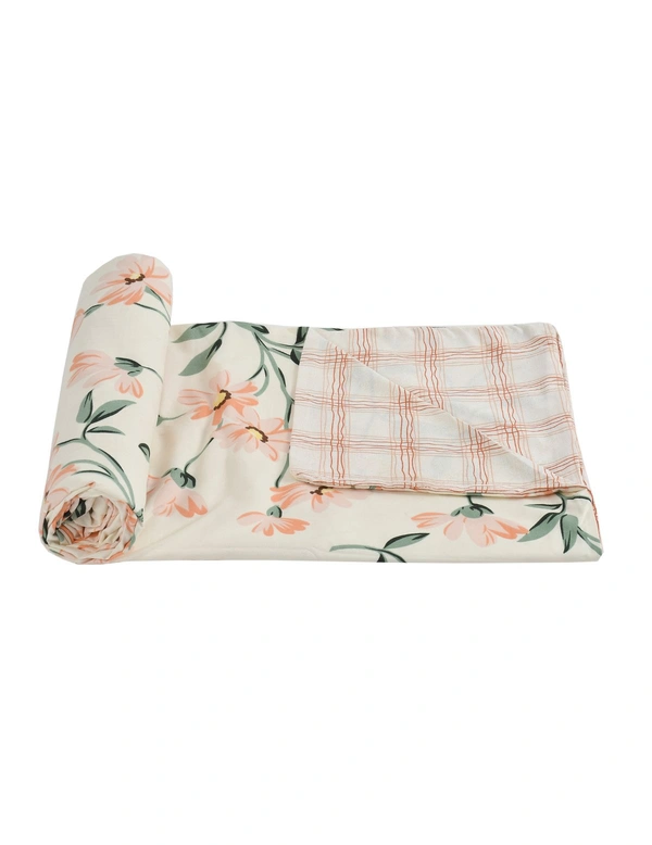 MORADO Glace Cotton Single Bed Size Reversible Duvet Cover/Quilt Cover/Rajai Cover/Blanket Cover with Zipper (60x90 Inches, Light Brown) - 60x90 Inches, Beige