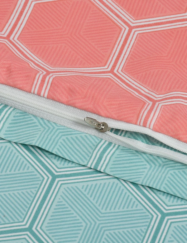 MORADO Glace Cotton Single Bed Size Reversible Duvet Cover/Quilt Cover/Rajai Cover/Blanket Cover with Zipper (60x90 Inches, Carrot Green) - 60x90 Inches, Green Carrot