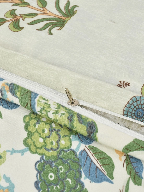 MORADO Glace Cotton Double Duvet Cover/Rajai Cover/Blanket Cover with Zipper (90x100 Inches) - 90x100 Inches, Green