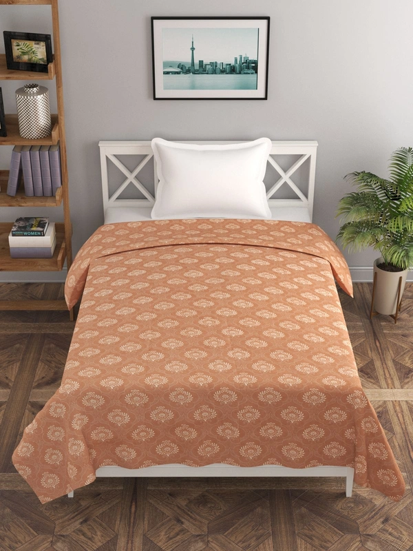 MORADO Glace Cotton Single Duvet Cover/Rajai Cover/Blanket Cover with Zipper (60x90 Inches) - 60x90 Inches, Brown