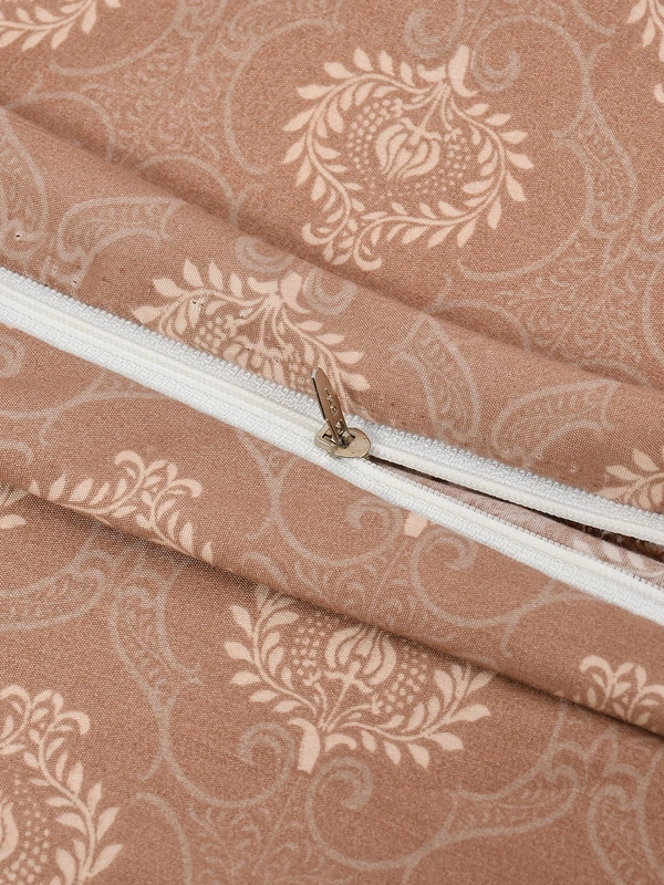MORADO Glace Cotton Single Duvet Cover/Rajai Cover/Blanket Cover with Zipper (60x90 Inches) - 60x90 Inches, Brown