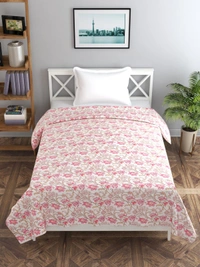 MORADO Glace Cotton Single Duvet Cover/Rajai Cover/Blanket Cover with Zipper (60x90 Inches) - 60x90 Inches, Pink