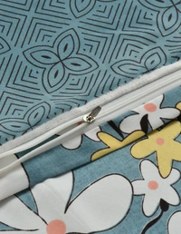 MORADO Glace Cotton 210 TC Double Bed Size Reversible Quilt Cover/Duvet Cover/Rajai Cover/Blanket Cover with Zipper (90x100 Inches) - 90x100 Inches