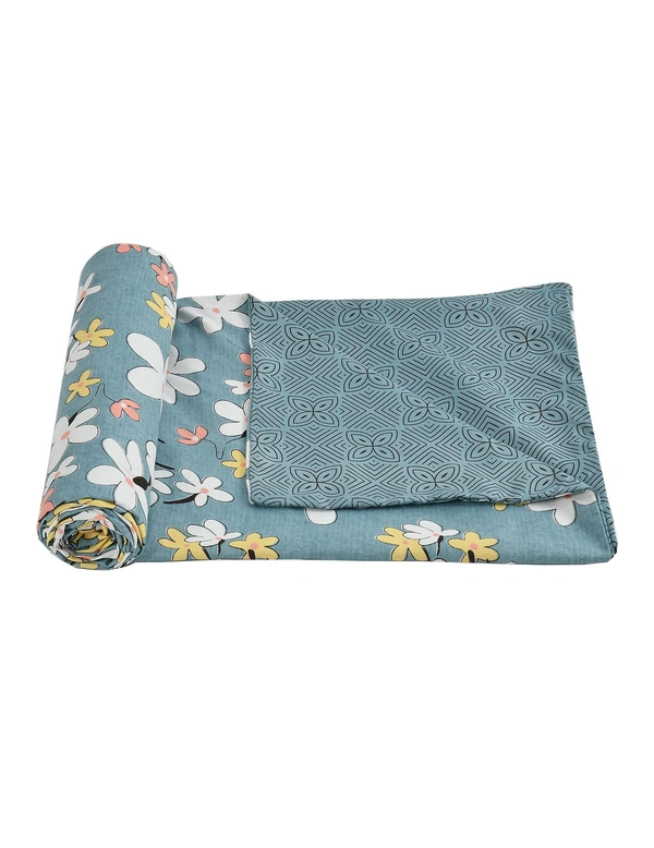 MORADO Glace Cotton 210 TC Double Bed Size Reversible Quilt Cover/Duvet Cover/Rajai Cover/Blanket Cover with Zipper (90x100 Inches) - 90x100 Inches