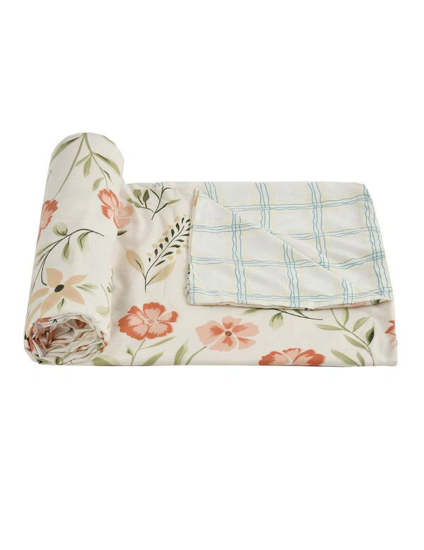 MORADO Glace Cotton 210 TC Double Bed Size Reversible Quilt Cover/Duvet Cover/Rajai Cover/Blanket Cover with Zipper (90x100 Inches) - 90x100 Inches