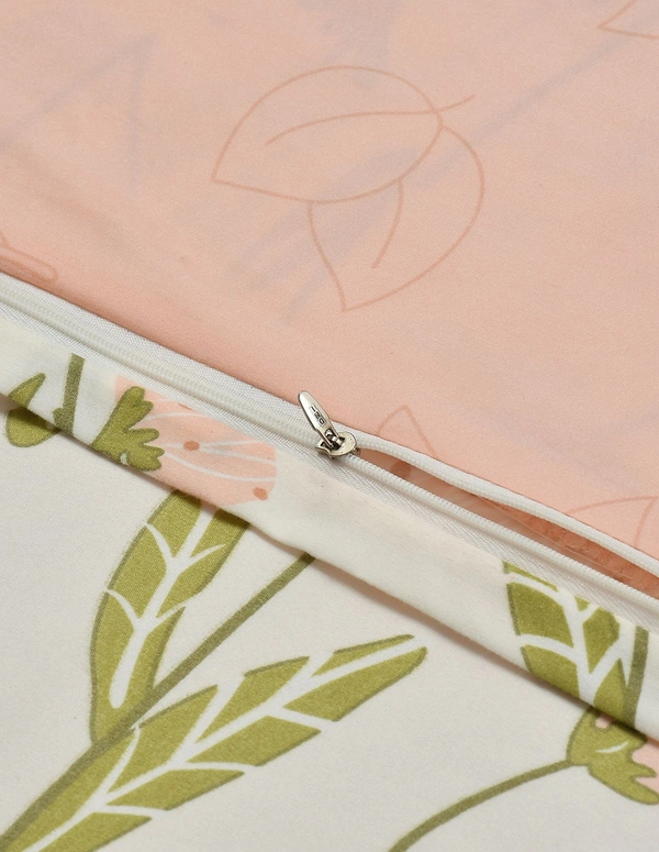 MORADO Glace Cotton 210 TC Double Bed Size Reversible Quilt Cover/Duvet Cover/Rajai Cover/Blanket Cover with Zipper (90x100 Inches) - 90x100 Inches