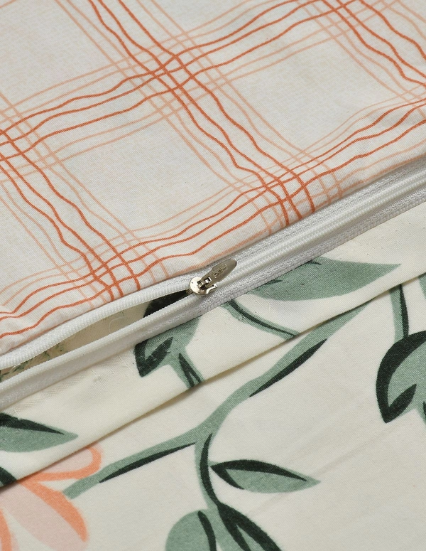 MORADO Glace Cotton 210 TC Double Bed Size Reversible Quilt Cover/Duvet Cover/Rajai Cover/Blanket Cover with Zipper (90x100 Inches) - 90x100 Inches