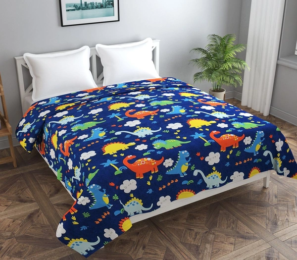 MORADO Glace Cotton Double Bed Quilt Cover / Duvet Cover / Rajai Cover / Blanket Cover with Zipper (90x100 Inches) - Blue