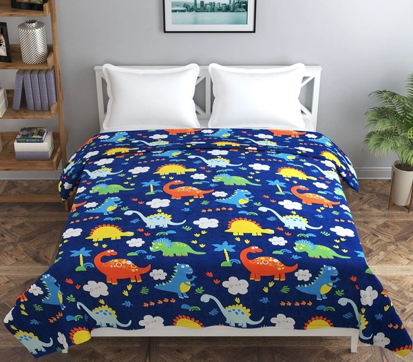 MORADO Glace Cotton Double Bed Quilt Cover / Duvet Cover / Rajai Cover / Blanket Cover with Zipper (90x100 Inches) - Blue