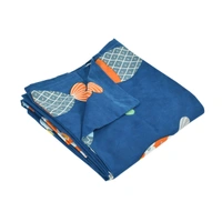 MORADO Glace Cotton Double Bed Quilt Cover / Duvet Cover / Rajai Cover / Blanket Cover with Zipper (90x100 Inches) - Blue