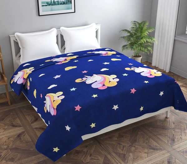 MORADO Glace Cotton Double Bed Quilt Cover / Duvet Cover / Rajai Cover / Blanket Cover with Zipper (90x100 Inches) - Blue