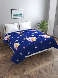 MORADO Glace Cotton Double Bed Quilt Cover / Duvet Cover / Rajai Cover / Blanket Cover with Zipper (90x100 Inches) - Blue