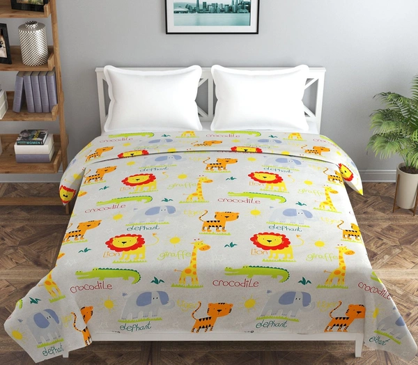 MORADO Glace Cotton Double Bed Quilt Cover / Duvet Cover / Rajai Cover / Blanket Cover with Zipper (90x100 Inches) - Offwhite