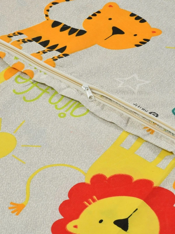 MORADO Glace Cotton Double Bed Quilt Cover / Duvet Cover / Rajai Cover / Blanket Cover with Zipper (90x100 Inches) - Offwhite