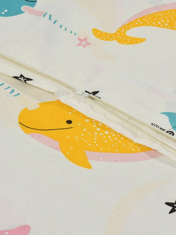 MORADO Glace Cotton Single Bed Size Quilt Cover / Duvet Cover / Rajai Cover / Blanket Cover with Zipper (60x90 Inches) - Multicolor