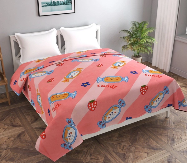 MORADO Glace Cotton Double Bed Quilt Cover / Duvet Cover / Rajai Cover / Blanket Cover with Zipper (90x100 Inches) - Pink