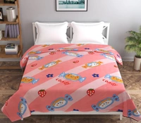 MORADO Glace Cotton Double Bed Quilt Cover / Duvet Cover / Rajai Cover / Blanket Cover with Zipper (90x100 Inches) - Pink