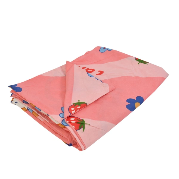 MORADO Glace Cotton Double Bed Quilt Cover / Duvet Cover / Rajai Cover / Blanket Cover with Zipper (90x100 Inches) - Pink