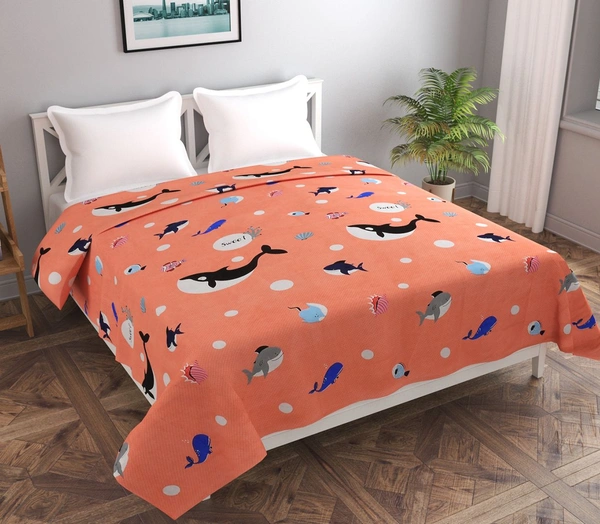 MORADO Glace Cotton Double Bed Quilt Cover / Duvet Cover / Rajai Cover / Blanket Cover with Zipper (90x100 Inches) - Pink