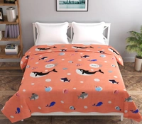 MORADO Glace Cotton Double Bed Quilt Cover / Duvet Cover / Rajai Cover / Blanket Cover with Zipper (90x100 Inches) - Pink