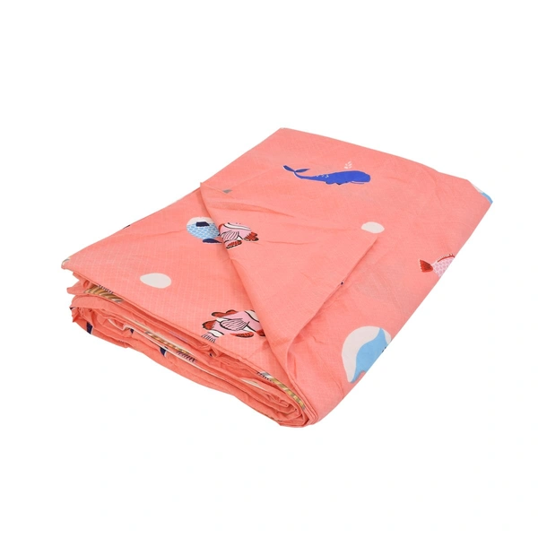 MORADO Glace Cotton Double Bed Quilt Cover / Duvet Cover / Rajai Cover / Blanket Cover with Zipper (90x100 Inches) - Pink