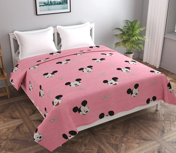 MORADO Glace Cotton Double Bed Quilt Cover / Duvet Cover / Rajai Cover / Blanket Cover with Zipper (90x100 Inches) - Pink