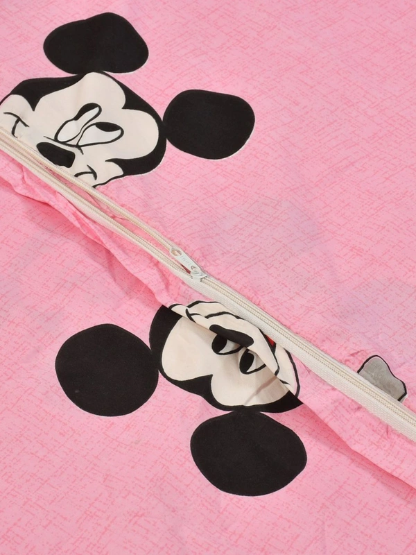 MORADO Glace Cotton Double Bed Quilt Cover / Duvet Cover / Rajai Cover / Blanket Cover with Zipper (90x100 Inches) - Pink